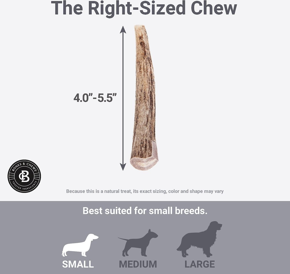 Bones and Chews Made in USA Deer Antler Dog Chew