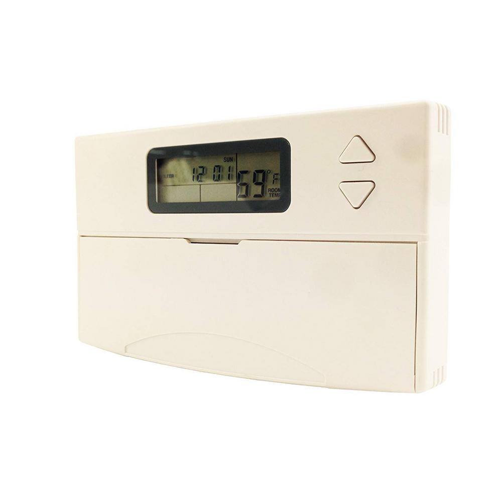 King Electric Low Voltage 5-1-1-Day Programmable Thermostat 24-Volt LCD Display White EP-3