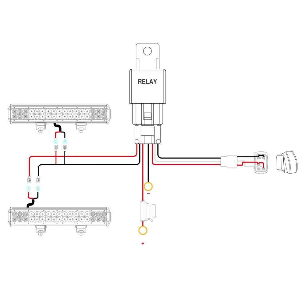 Nilight 14AWG Heavy Duty Wiring Harness Kit 12V with 5Pin Laser On off LED Light Bar Rocker Switch -2 Connector， 2 Years Warranty