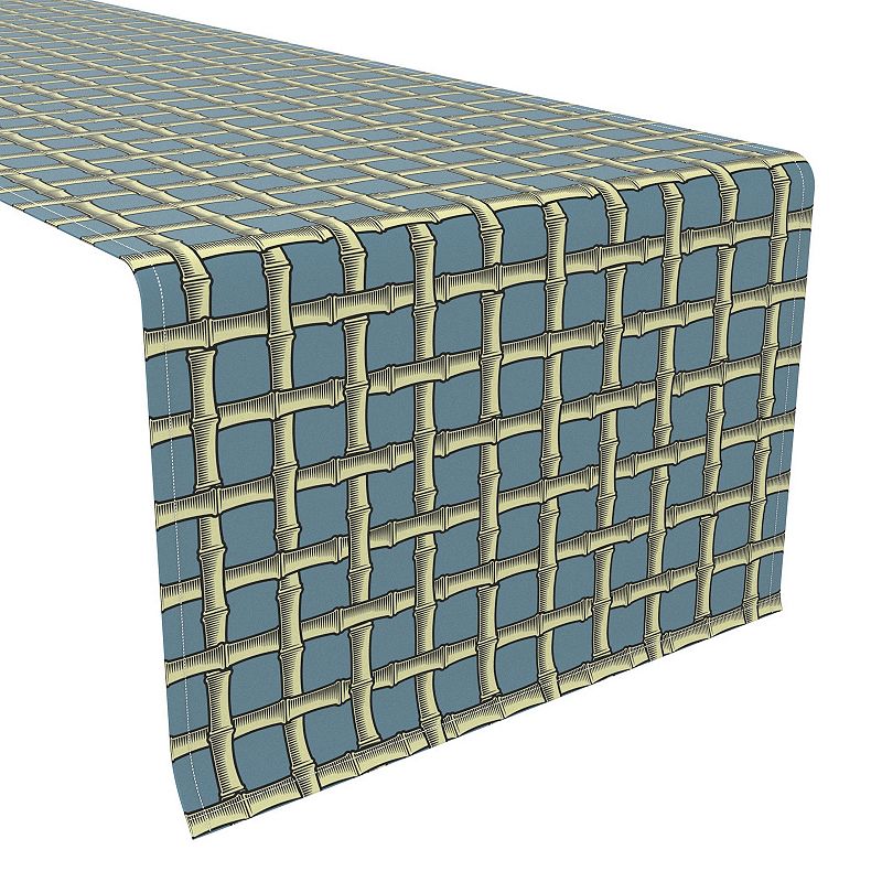 Table Runner， 100% Polyester， 14x108， Bam boo Cane Lattice