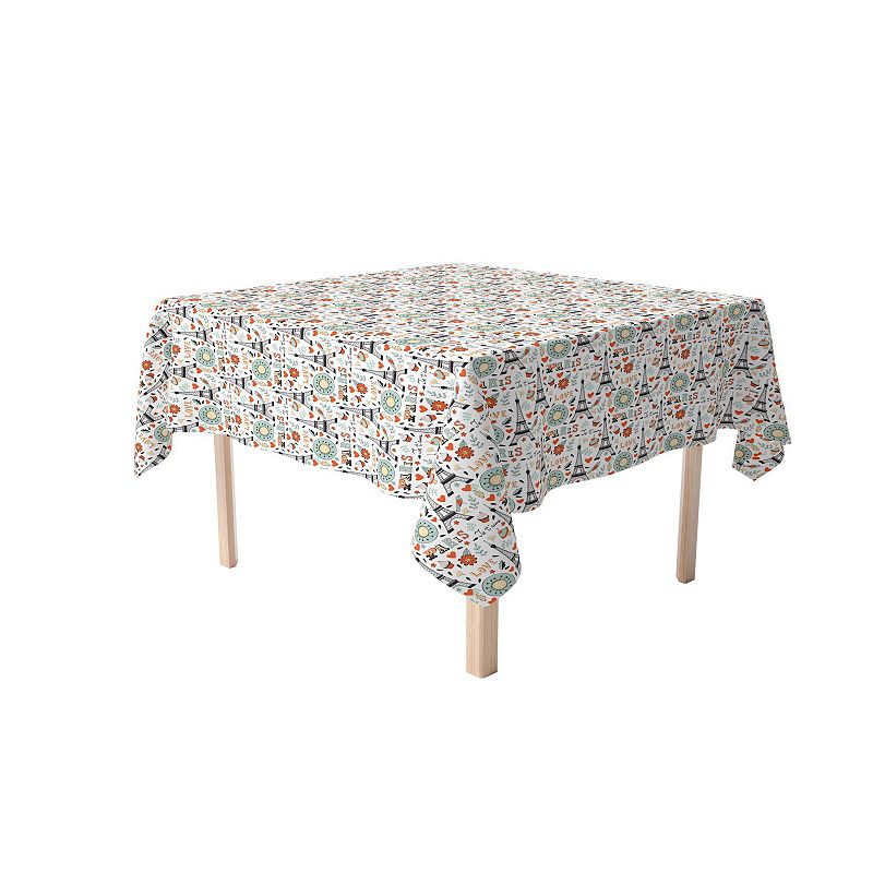 Square Tablecloth， 100% Cotton， 60x60， Colorful Paris Design