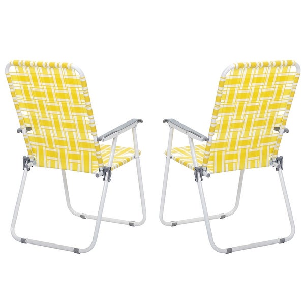 2pcs Foldable Portable Beach Chair Camping Chairs - Overstock - 36369406