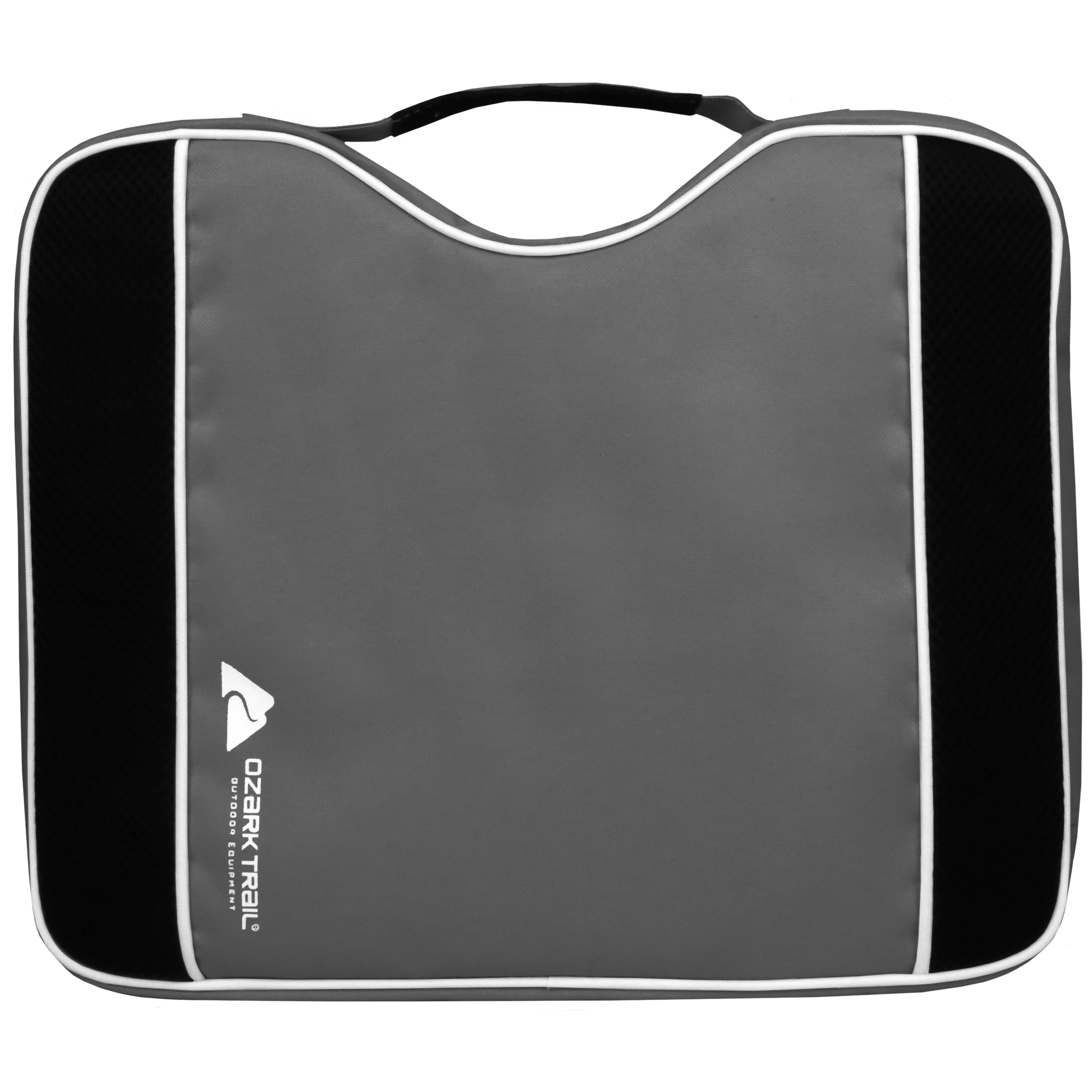 Ozark Trail Stadium Seat Cushion with Non-Skid Bottom and Top Carry Handle， Gray