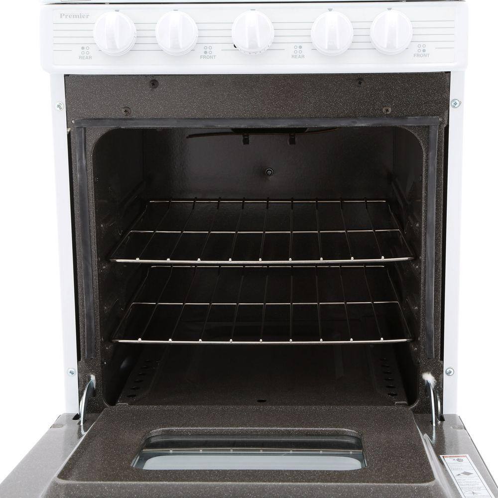 Premier 20 in. 2.42 cu. ft. Battery Spark Ignition Gas Range in White BHK5X0OP