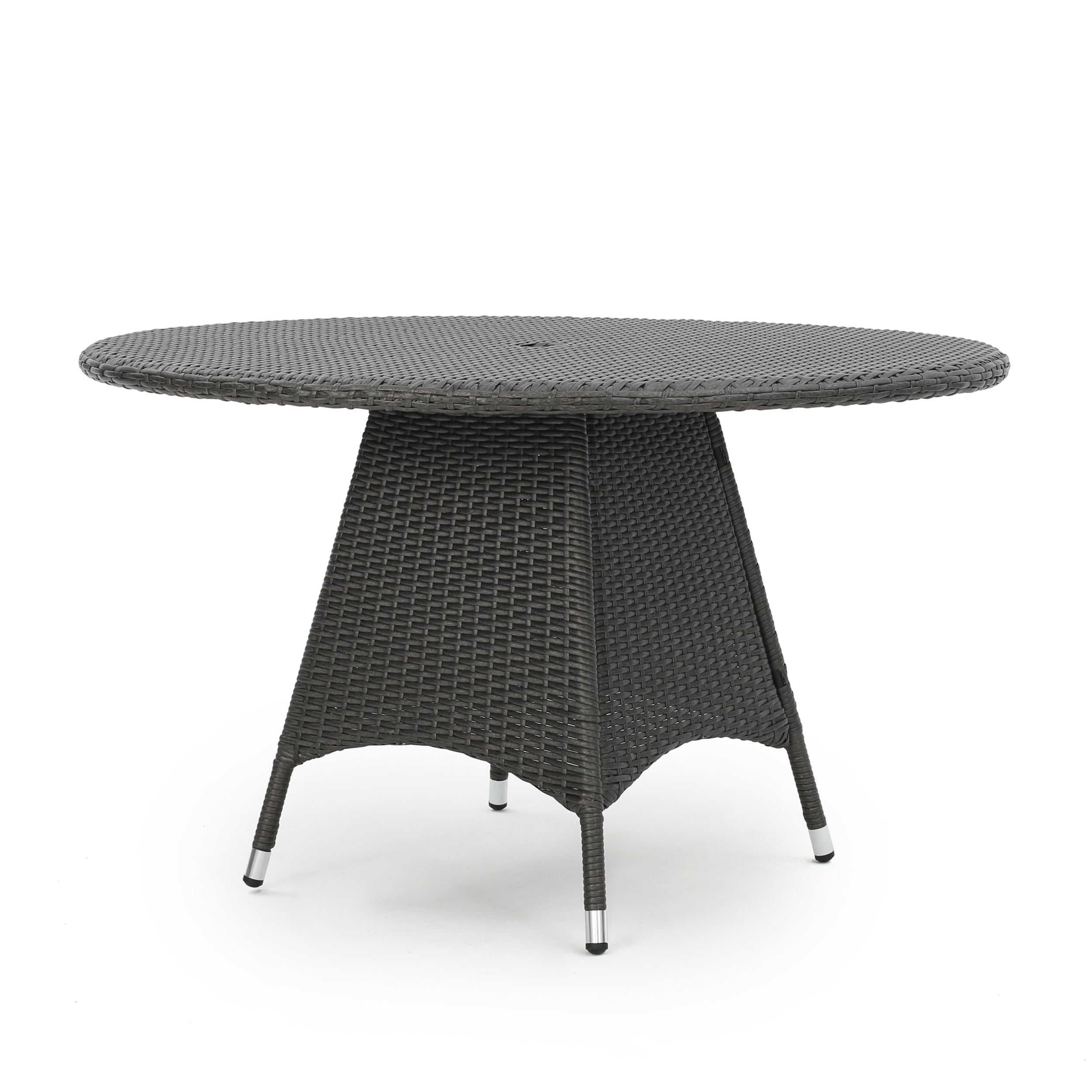 Bristle Outdoor Grey Wicker Round Dining Table