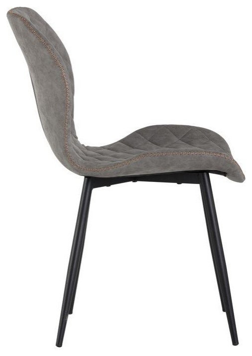 Langley Dining Chair Black Antique Grey (Set of 2)   Midcentury   Dining Chairs   by Virgil Stanis Design  Houzz