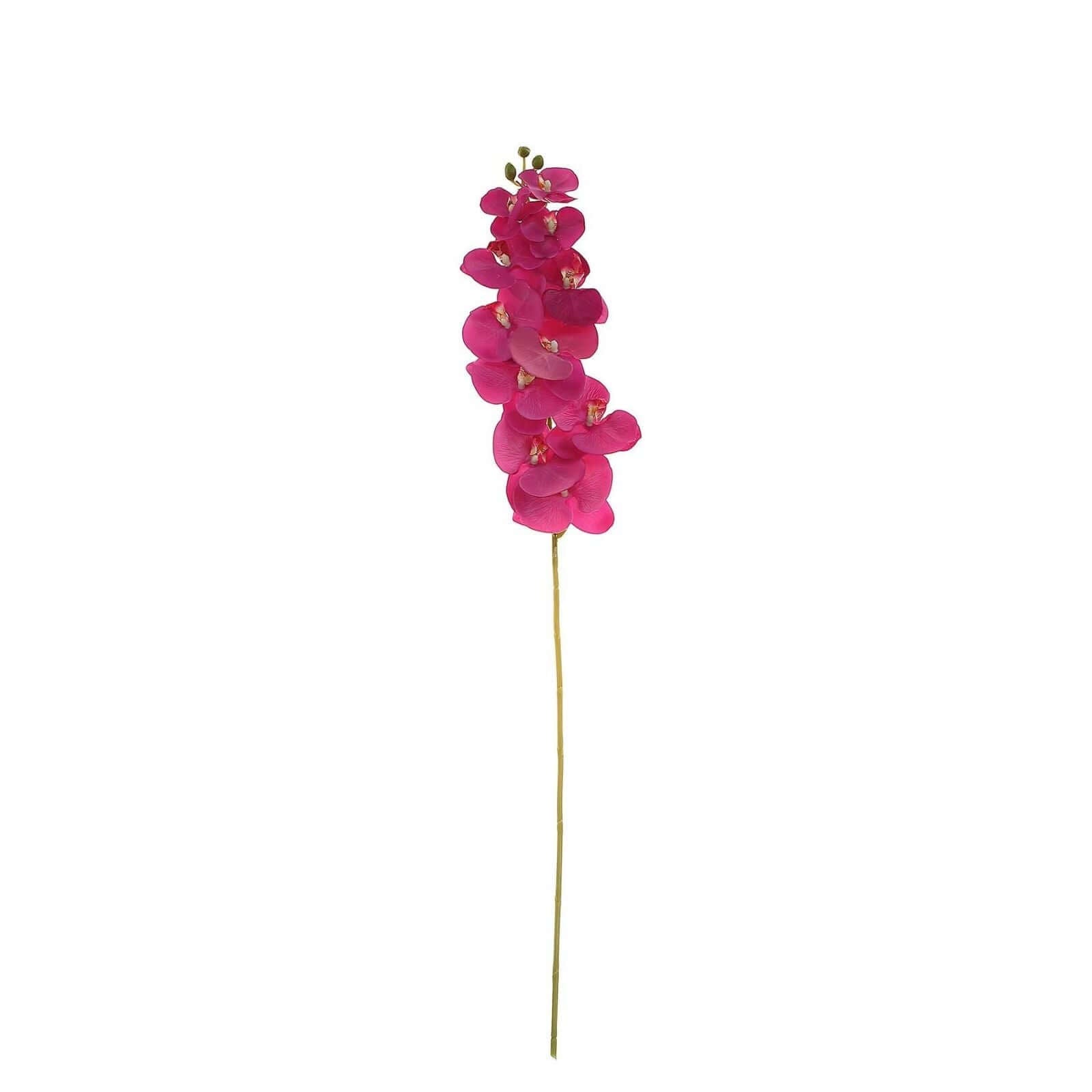 2 Stems Fuchsia Artificial Silk Orchid Flower Bouquets 40