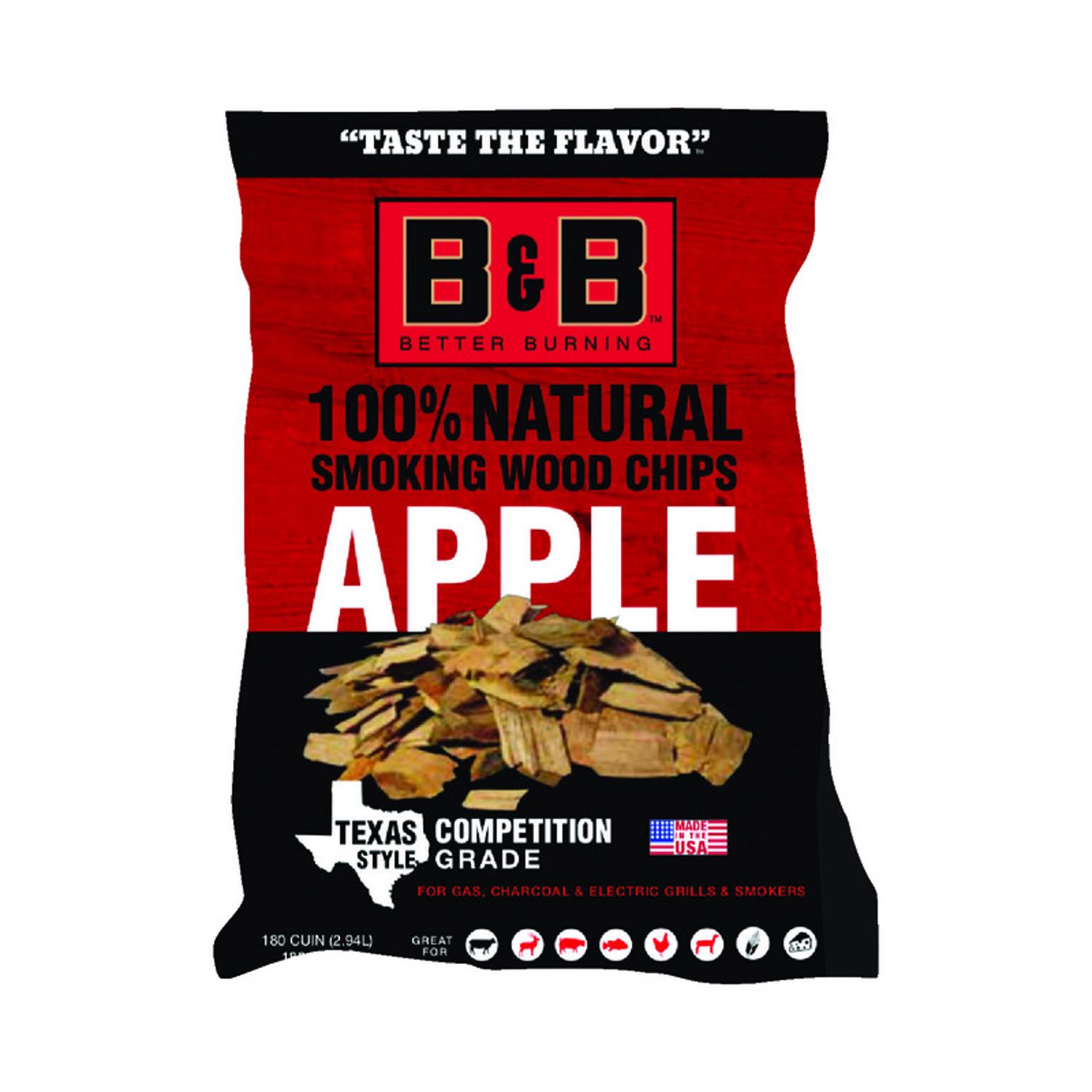 BandB Charcoal All Natural Apple Wood Smoking Chips 180 cu in