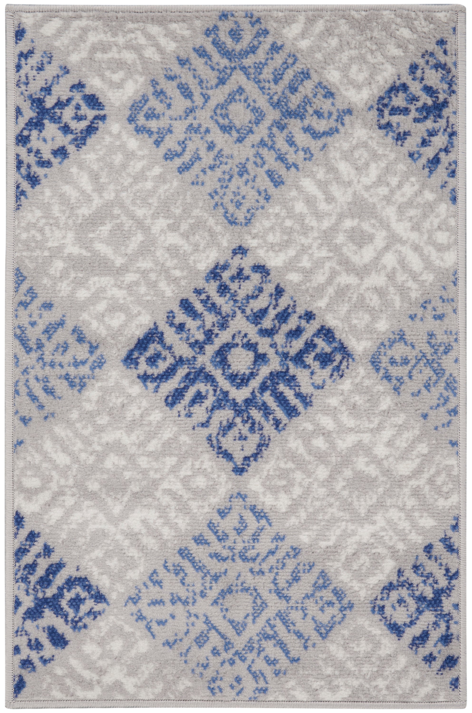 Nourison Whimsicle Contemporary Modern Grey Blue 2' x 3' Area Rug, (2' x 3')