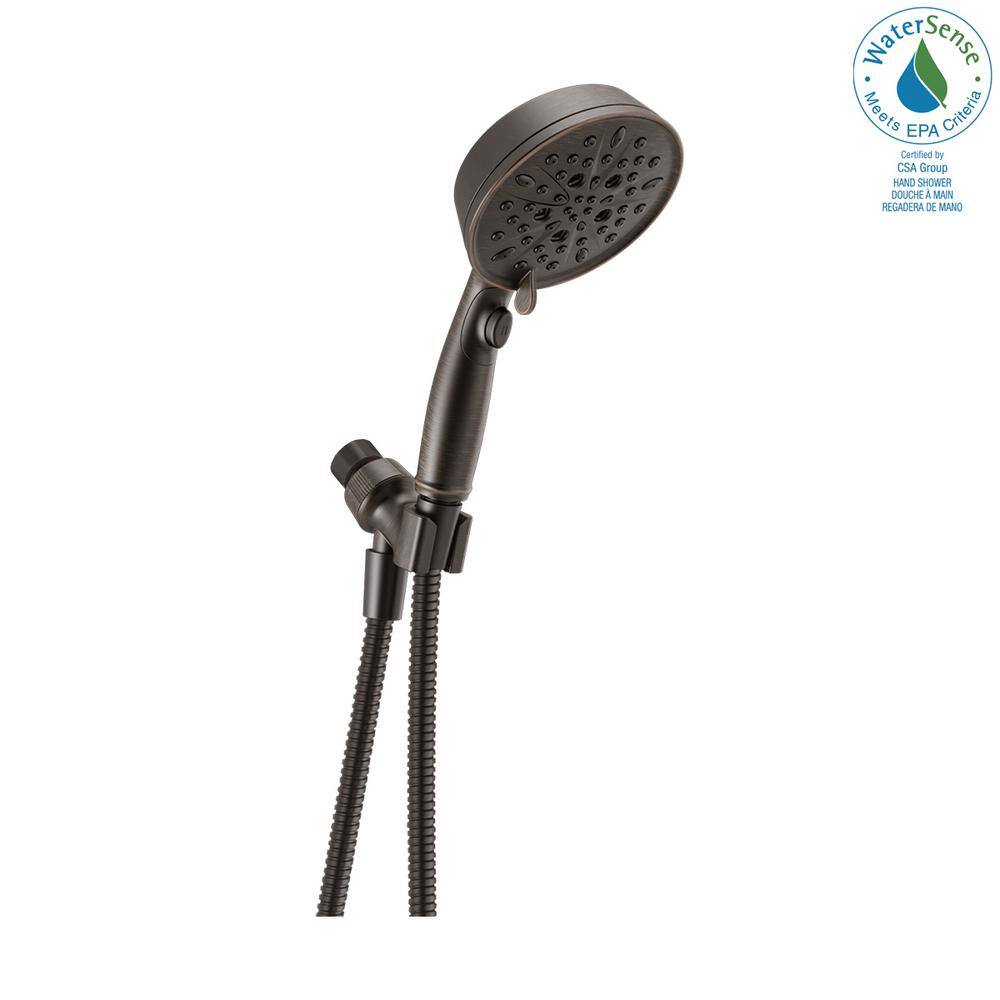 Delta 7-Spray Patterns 1.75 GPM 5.25 in. Wall Mount Handheld Shower Head in Venetian Bronze 75723RB