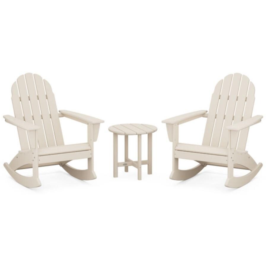 POLYWOOD Vineyard 3-Piece Adirondack Rocking Chair Set in Sand