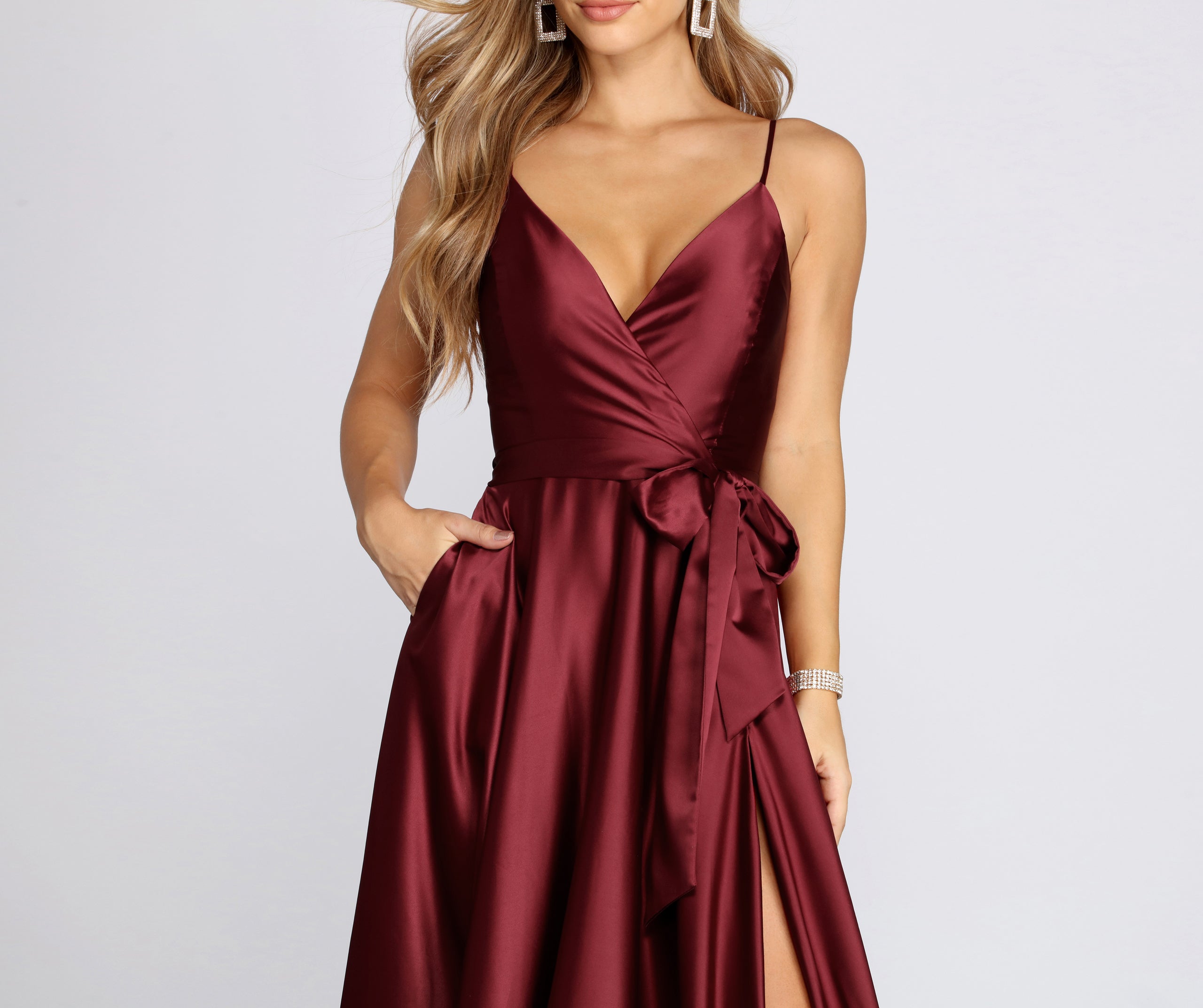 Harlie Formal Satin Sleeveless Dress