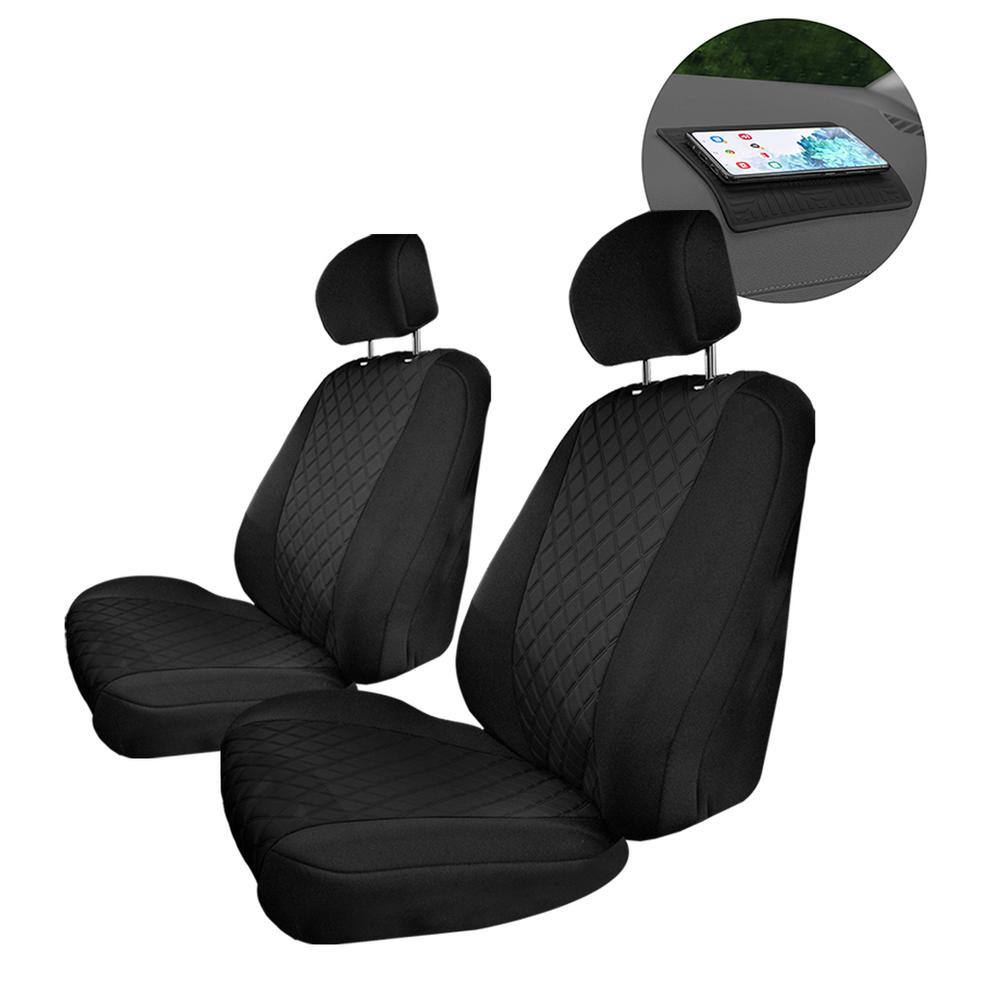 FH Group Neosupreme Custom Fit Seat Covers for 2015-2020 Ford F150 XLT Lariat Raptor DMCM5013BLACK-FRONT