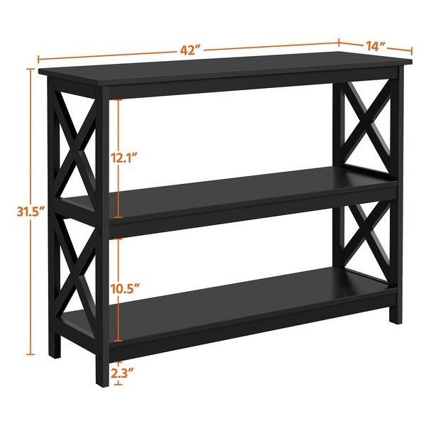 Yaheetech X-Design 3 Tiers Wooden Entryway Console Table