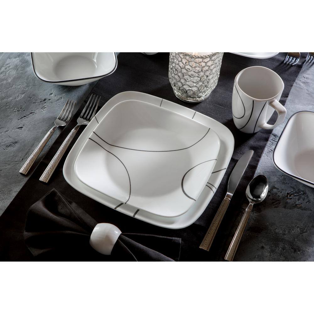 Corelle Simple Lines Vitrelle 6-Piece Contemporary Simple Lines Glass Dinnerware Set (Service for 6) 1107744