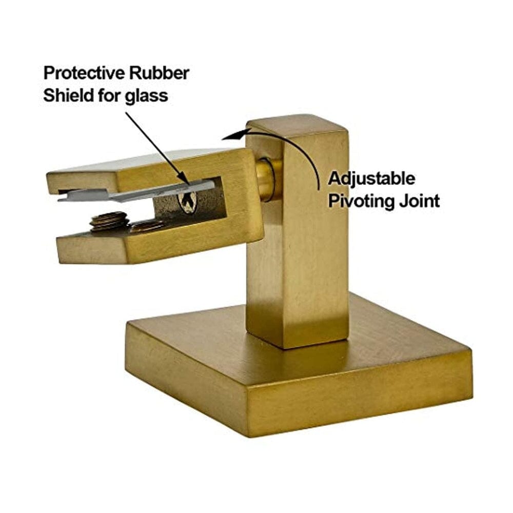 Square Brushed Gold Pivot Mirror Hardware Tilting Anchors