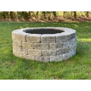 Nantucket Pavers Windsor 47 in. x 16 in. Round Concrete Wood Fuel Fire Pit Kit with Steel Ring in Allegheny 71004