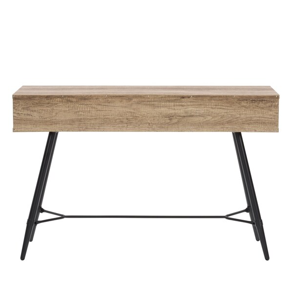 CorLiving Distressed Warm Beige Entryway Table with Splayed Legs