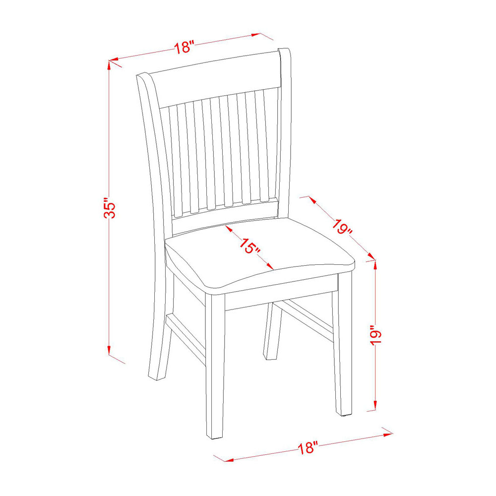 HLNO5-MAH-C 5 Pc set with a Kitchen Table and 4 Dinette Chairs in Mahogany