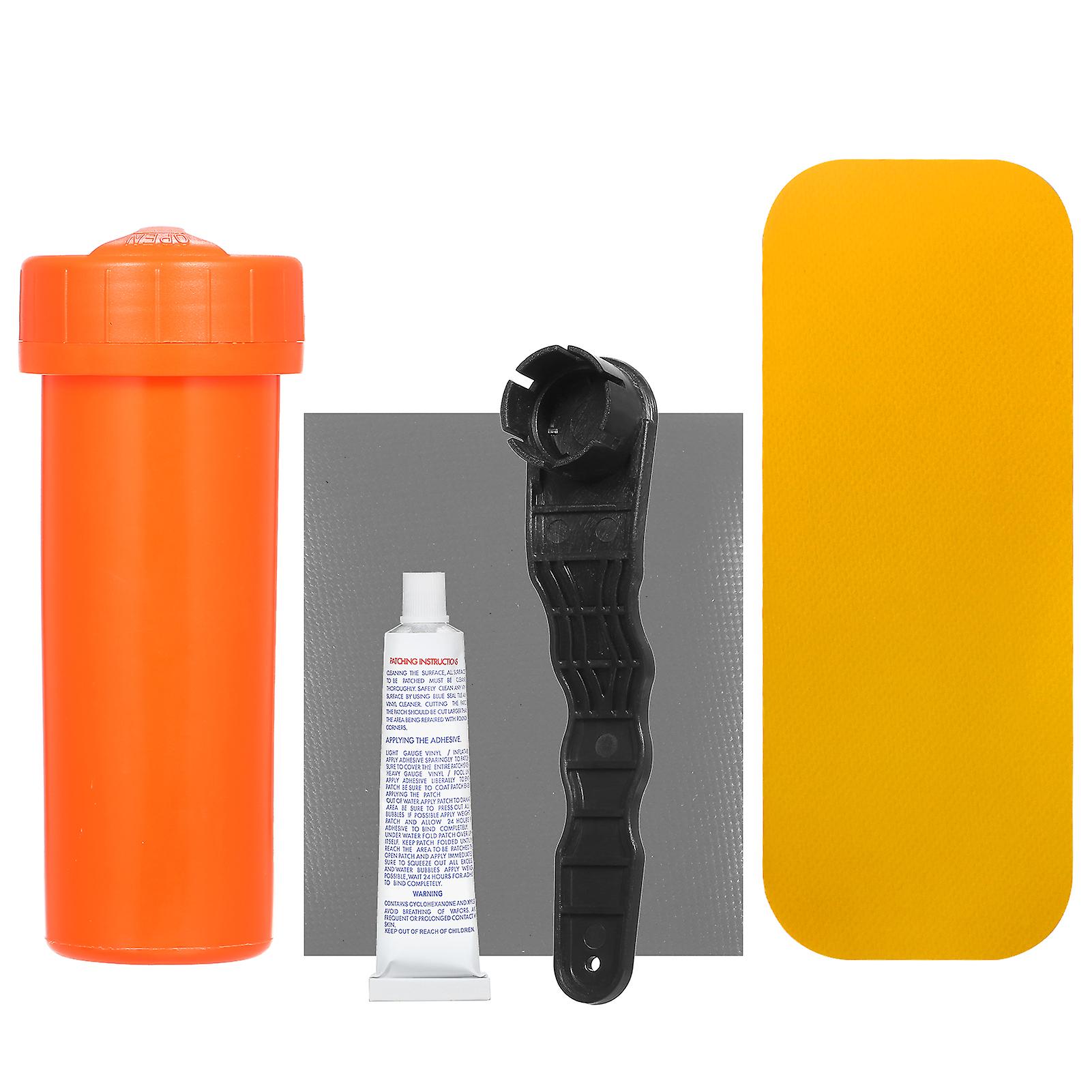 Sup Repair Kit With Pvc Patches Glue Wrench Storage Tube For Inflatable Kayak Boat Raft Surfboard