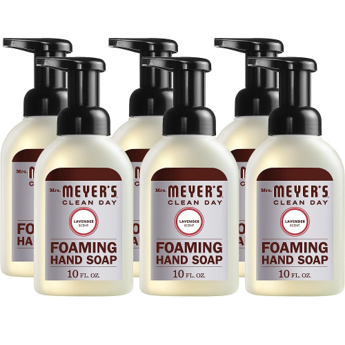 Mrs. Meyer's Foaming Hand Soap， Lavender， 10 oz， 6/Carton (662031)