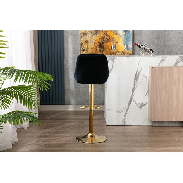 Counter Height Velvet Bar Stools with Back and Footrest Counter Height Dining Chairs with Plywood Frame， Support 250 Lbs