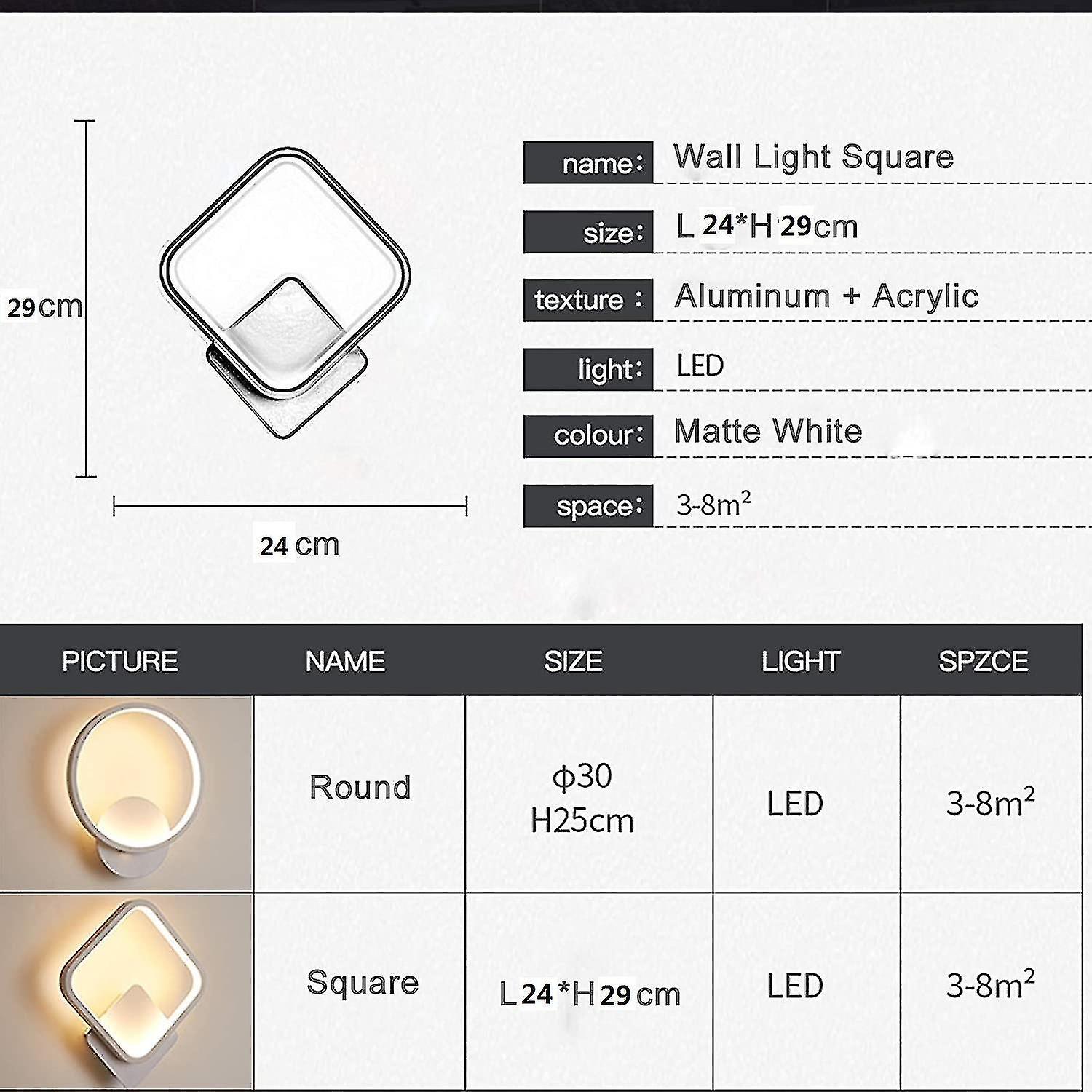 Indoor Wall Light Led Square Wall Lamp 12w Warm White Modern Wall Light For Hallway Bedroom Living R