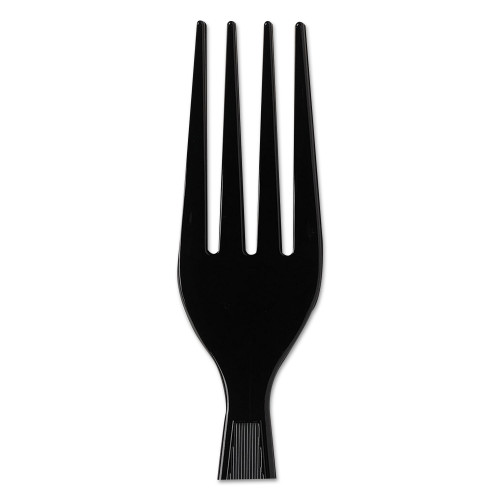 Dixie Plastic Cutlery， Heavyweight Forks， Black， 1，000/Carton (FH517)