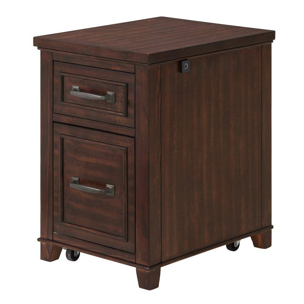 Martin Svensson Home Del Mar Coffee Walnut 2-Drawer File Cabinet with Fingerprint Lock 7102809