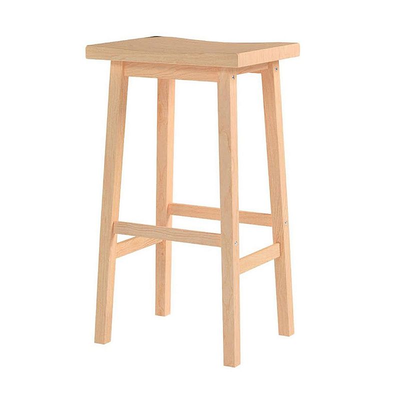 Pj Wood Classic 24 Inch Saddle Seat Kitchen Bar Counter Stool， Natural (4 Pack)