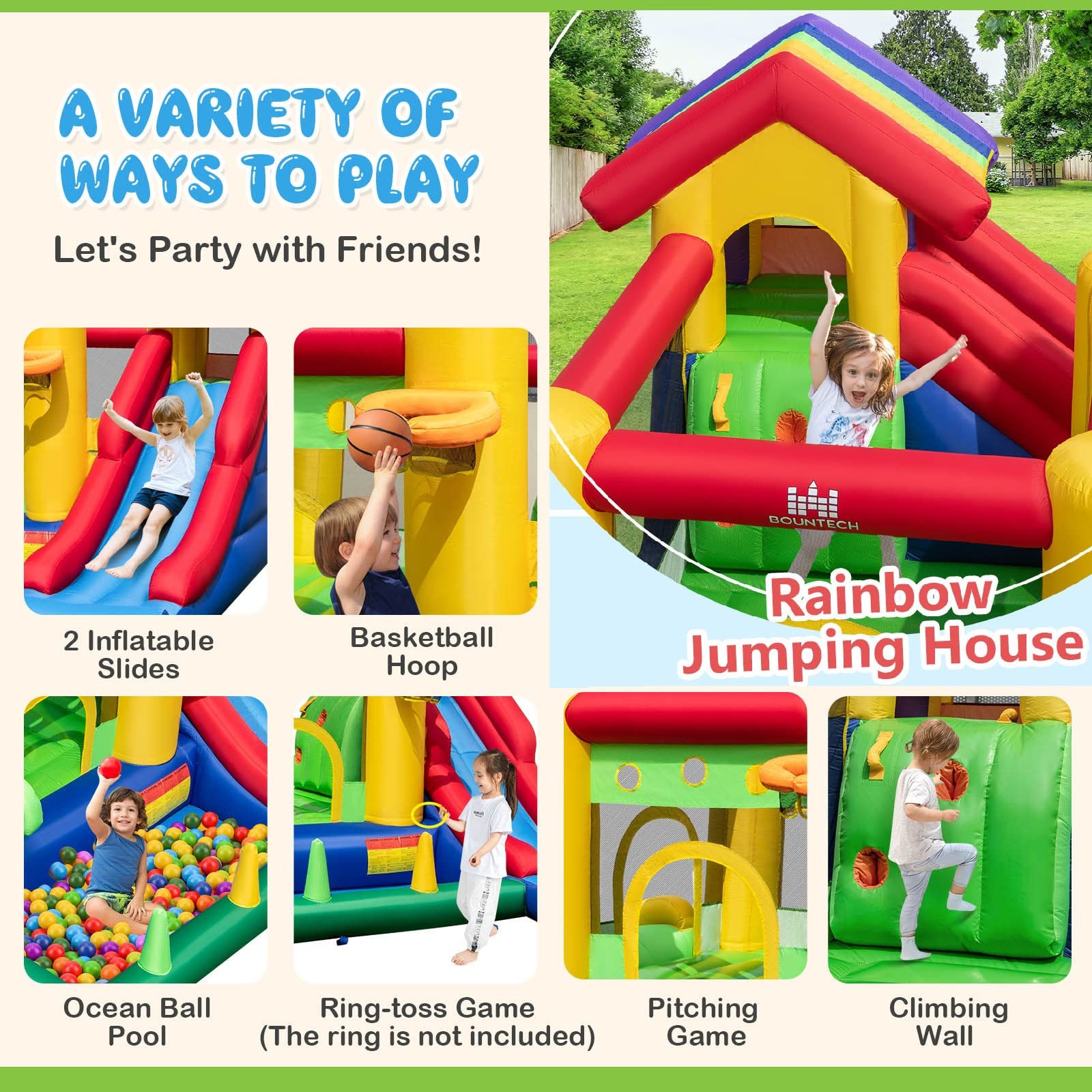 BOUNTECH Inflatable Bounce House with Ball Pit