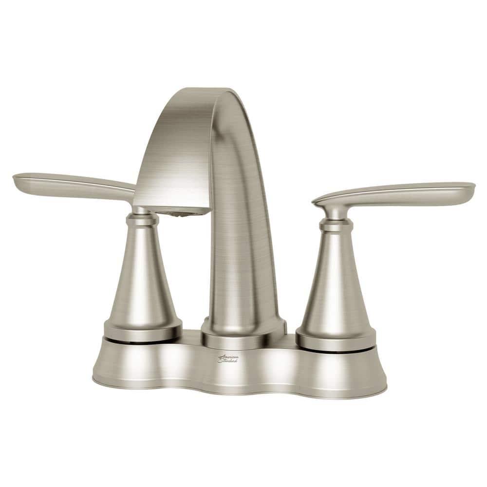 American Standard Somerville 4 in Centerset 2Handle Bathroom Faucet with PopUp Drain in Brushed Nickel