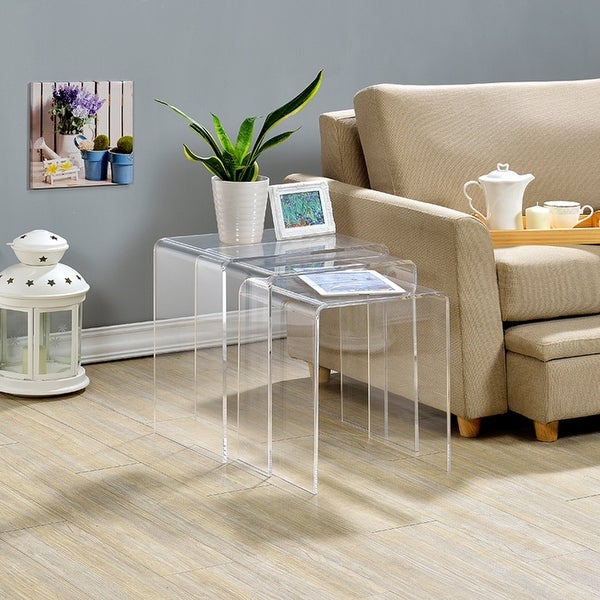 Acrylic Nesting Side Tables -Set of 3