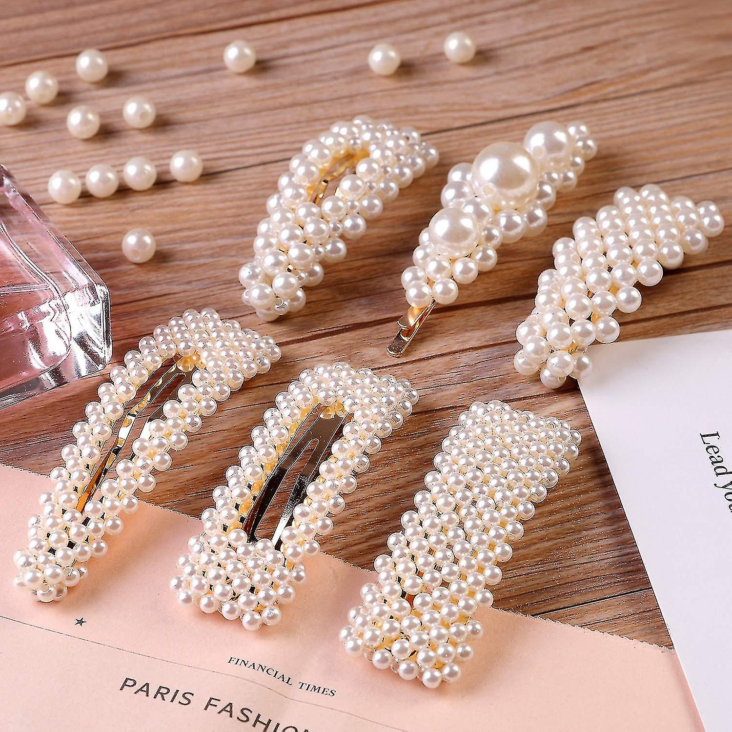 12 Pieces Of Pearl Hair Clips Large Hair Clips Hair Clips Hair Clips Ladies And Girls Eleg