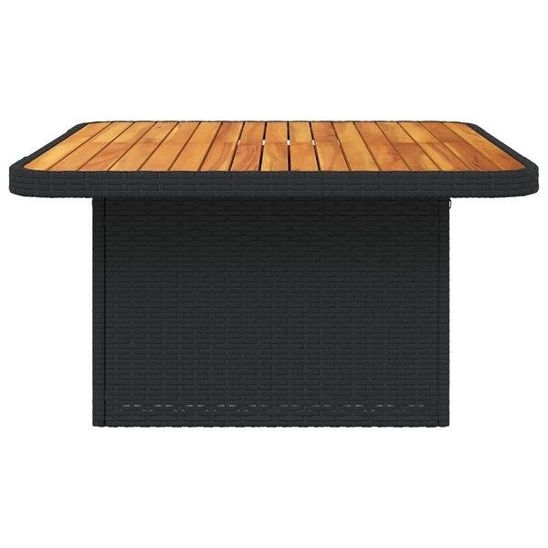 vidaXL Patio Table Adjustable Tabletop Outdoor Garden Poly RattanandAcacia Wood