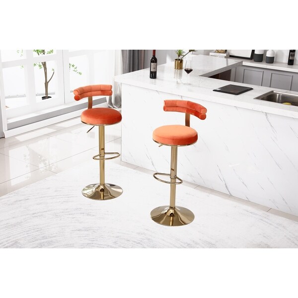 2PCS Bar Stools with Back and Footrest