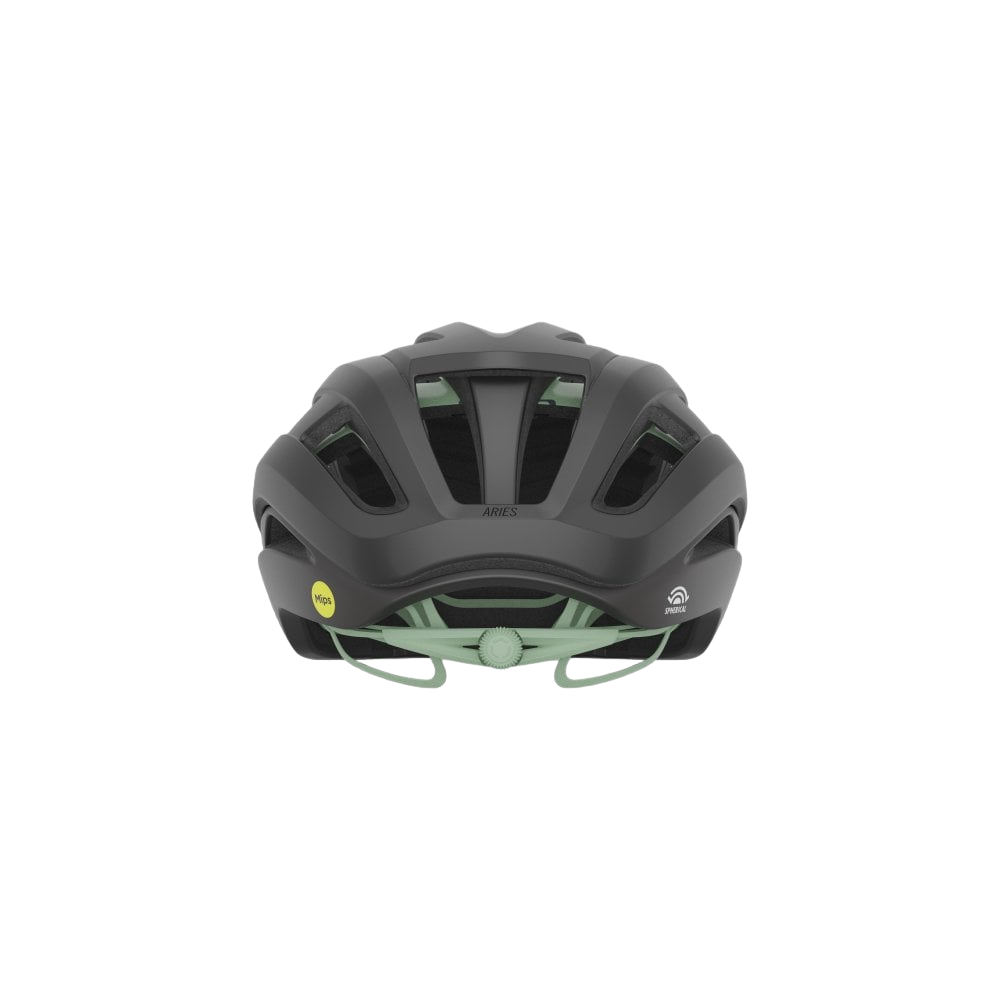 Giro Aries Spherical Road Helmet - Matt Coal-Spruce Green - 2023