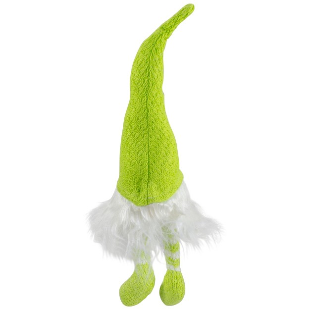 Lime Green And White Sitting Spring Gnome Figure