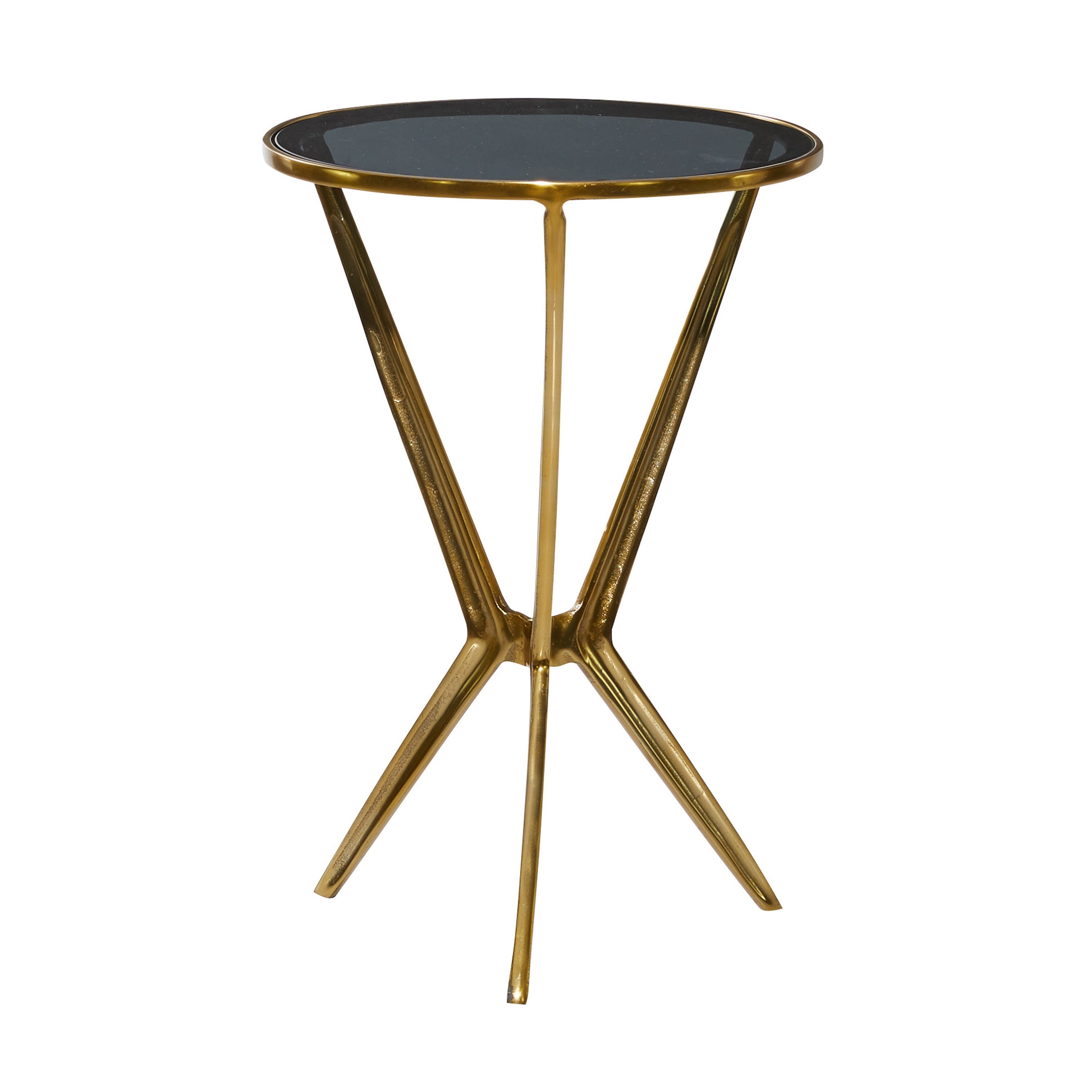 Dartford Round Gold Leaf Accent End Table - 24 x 16.5