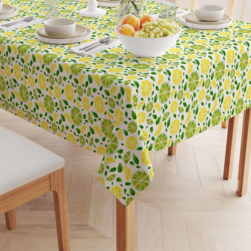 Square Tablecloth， 100% Cotton， 60x60， Citrus Summer