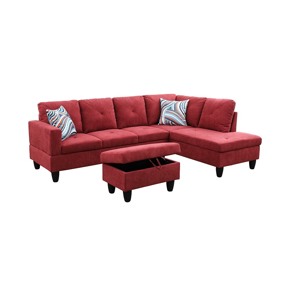 Hellen Right Facing Sectional Sofa with Ottoman