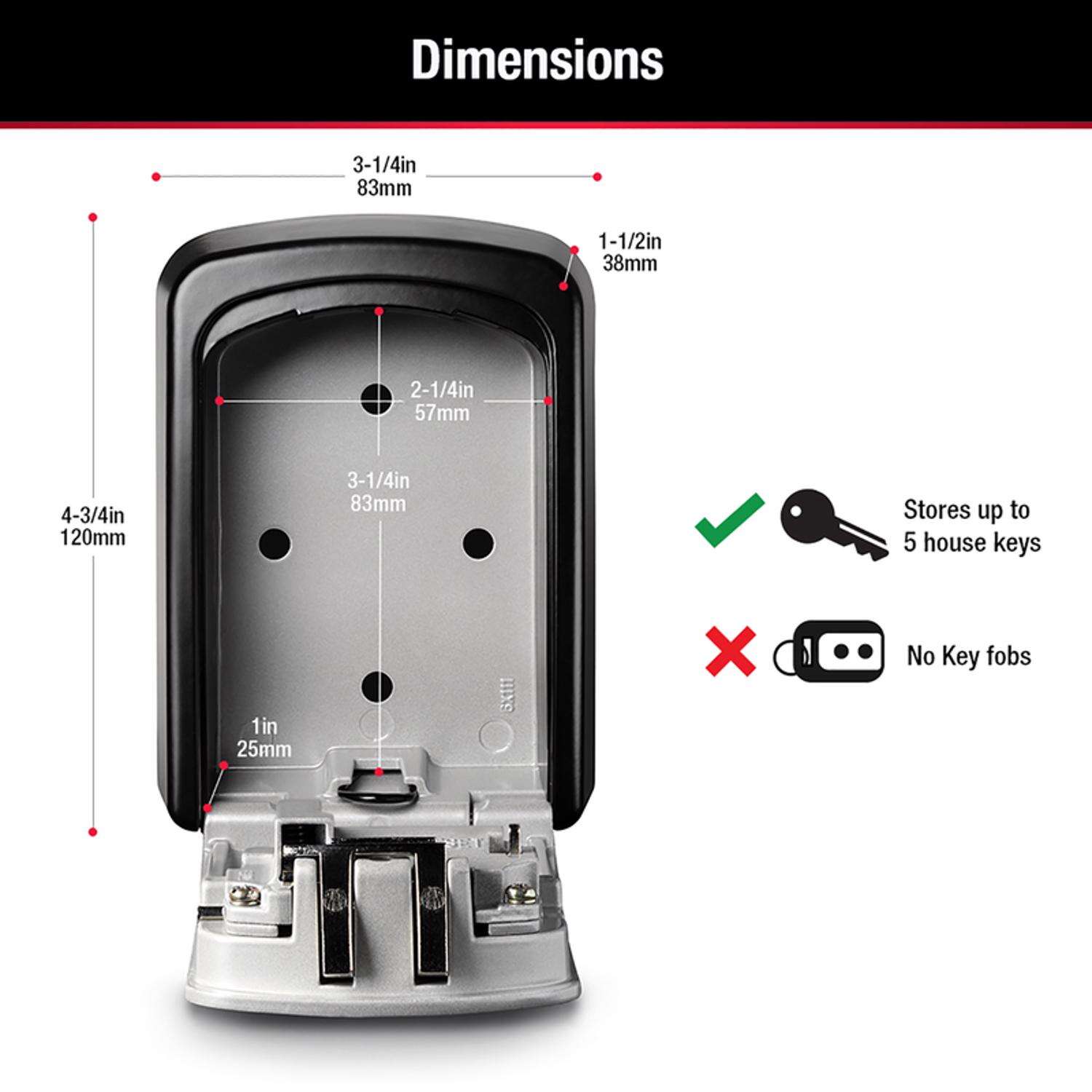 Master Lock .004 cu ft Combination Lock Gray Locked Key Storage