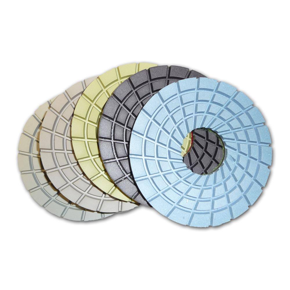 5 in. Con-Shine Dry Diamond Polishing Pads 5-Step Step Set of 5 (1 for Each Step) CPP05SET