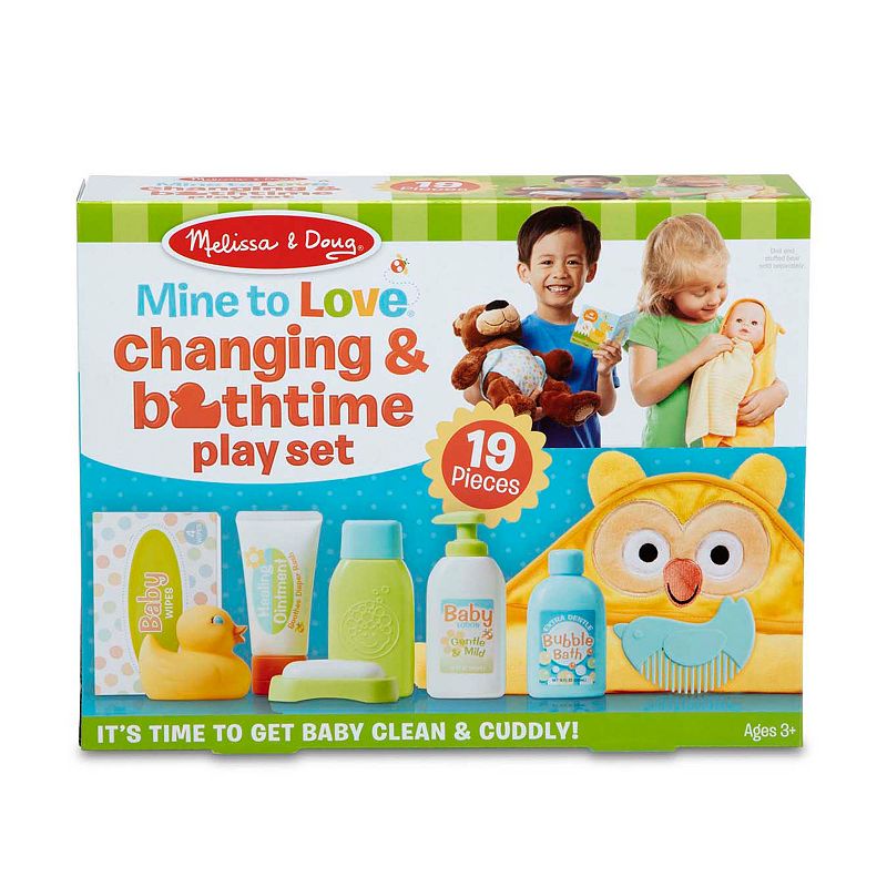 Melissa and Doug Mine to Love 19-Piece Changing and Bathtime Play Set for Dolls