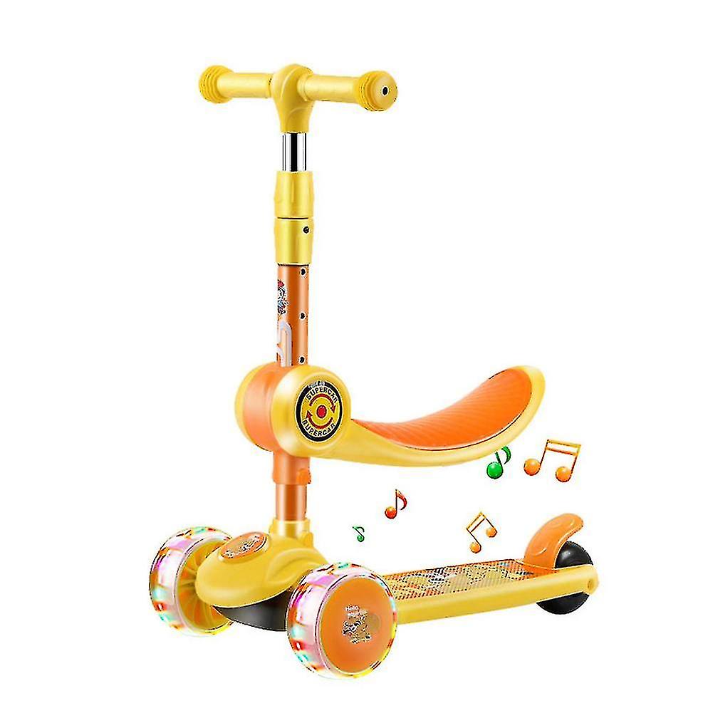 Children 3 Wheel Kick Scooter Aluminum Alloy Skateboard Kids Adjustable Height Flashing Light Wheel Foot Scooters Toys Gifts