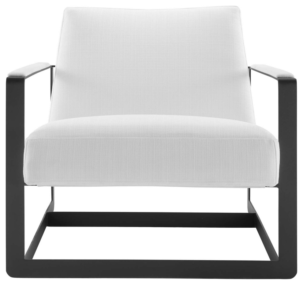 Seg Upholstered Accent Chair  Black White   Contemporary   Armchairs And Accent Chairs   by Homesquare  Houzz