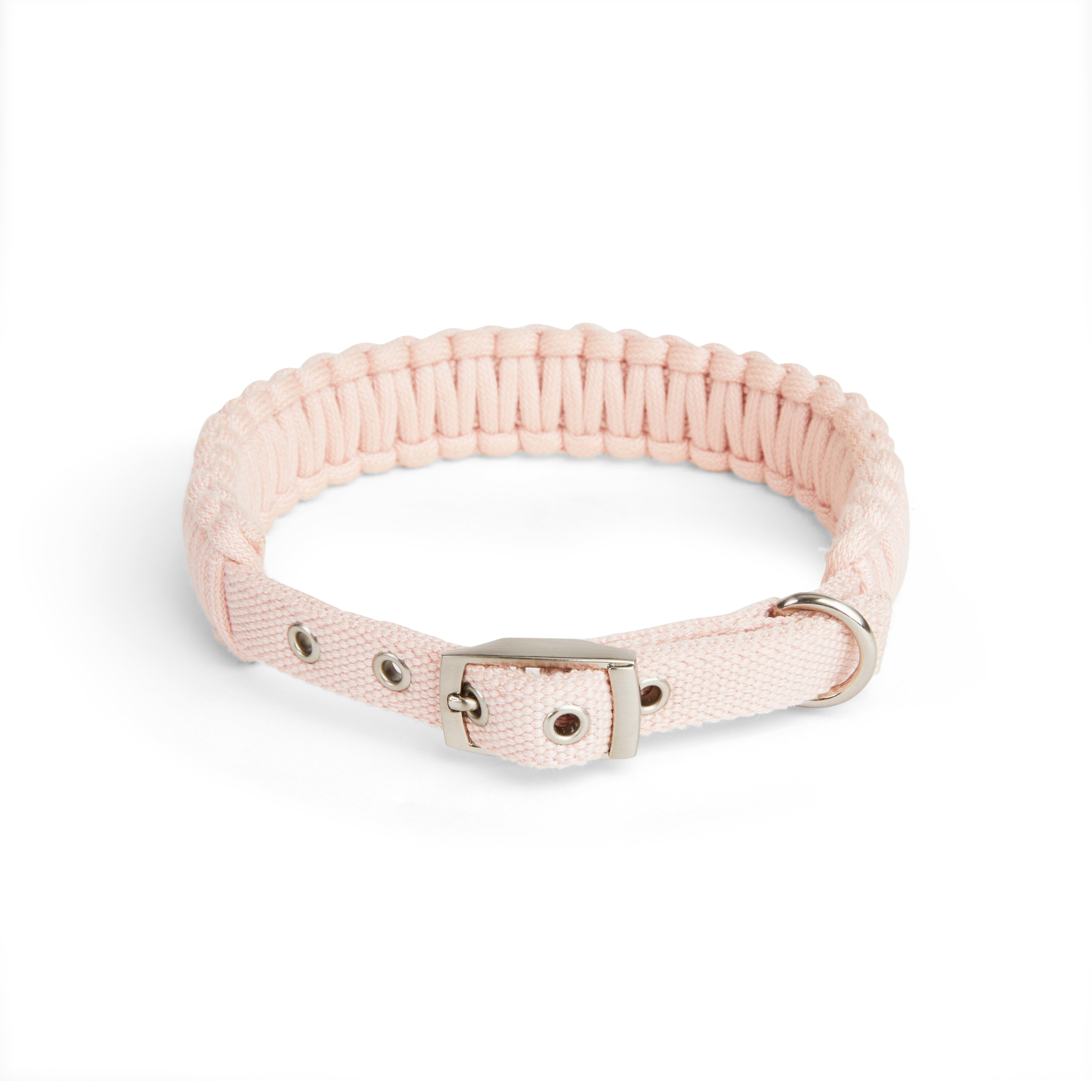 YOULY The Bohemian Pink Macrame Dog Collar， Small