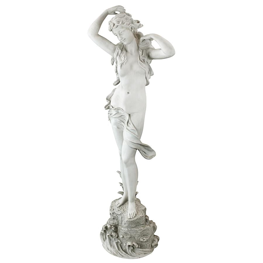 Design Toscano Spring Awakening Classic Woman Garden Statue, 40 Inch, Polyresin, Antique Stone