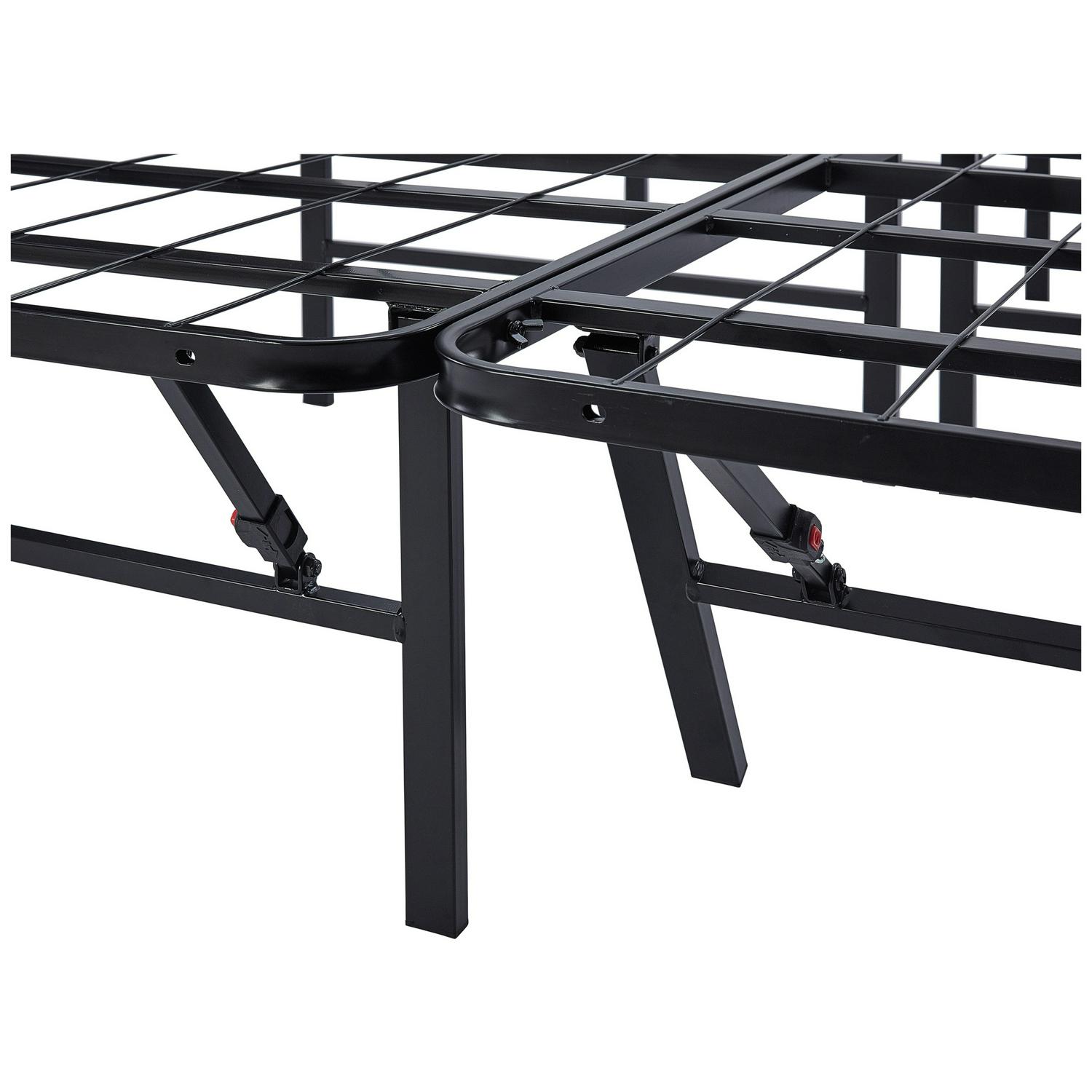 Mainstays 14  High Profile Foldable Steel Full Platform Bed Frame Black  Crowdfused