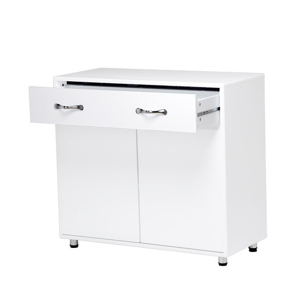 Aoolive Two door Side Table Living Room Storage Cabinet-White